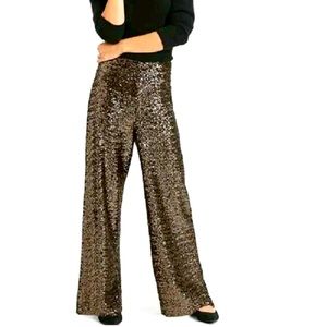 Banana Republic Bronze High Rise Wide Leg Sequin Pant Size XS NWT